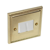 Newlec Georgian Brass Plated 2 Gang 2 Way Light Switch