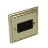 Newlec Georgian Brass Plated 3 Gang 2 Way Light Switch
