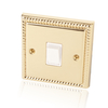 Newlec Light Switch - Georgian Brass - 1 Gang 2 Way