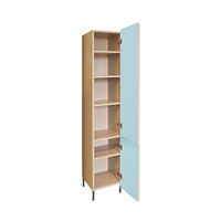 Roca Nexo Tall Bathroom Cabinet - Oak/Light Blue