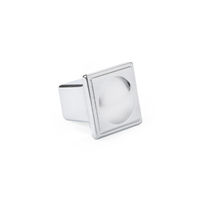 Square Cupboard Door Knob - Chrome