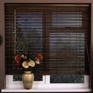 Sunflex Venetian Blinds - Real Wood Teak - 135 x 160cm