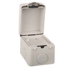 Weatherproof Outdoor Single Switched Plug Socket - Grey - 13A