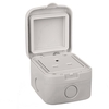 Weatherproof Outdoor Single Unswitched Plug Socket - Grey - 13A