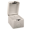 Weatherproof Outdoor Single Unswitched Plug Socket - Grey - 13A