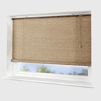 Wicker Roll-Up Blind - Natural Brown - 180 x 160cm