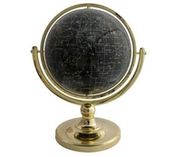 Black Agate 9in Full Meridian Night Sky Gemstone Globe (9in)