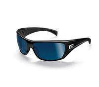 (?)Bolle Cobra Sunglasses (Polarized off Shore Blue Lens Shiny Black Frame) (Metallic Orange Frame)