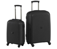 (?)Caribee Globe Spinner Twin Hard Sheel Luggage Set (Black) (Black)