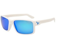 Cebe Dude Sunglasses (1500 Grey FM Blue Lens Matt White Frame) (1500 Grey FM Blue Lens Matt White Frame)