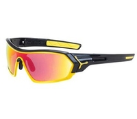 Cebe Sprint Sunglasses (1500 Grey Multilayer and Yellow Lens Shiny Black Yellow Frame) (1500 Grey Multilayer and Yellow Lens Shiny Black Yellow Frame)