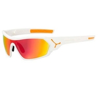 Cebe Sprint Sunglasses (1500 Grey Multilayer and Yellow Lens Shiny White Orange Frame) (1500 Grey Multilayer and Yellow Lens Shiny White Orange Frame)