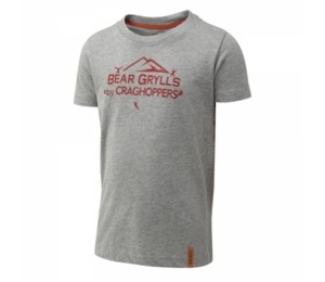 Craghoppers Bear Grylls Kids Mountain T-Shirt (Silver Grey Marl Size 13 yrs) (Silver Grey Marl Size 13 yrs)