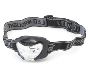 Gelert 2+1 LED Mini Head Light (2 Function/Black Rubber) (2+1 LED/Black Rubber)