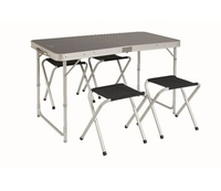 Gelert Table & Stool Camping Set (Granite/Silver) (Granite Silver)