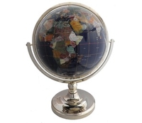 Gemstone Lapis Blue 13in Full Meridian Pedestal Globe (Gold) (13in)