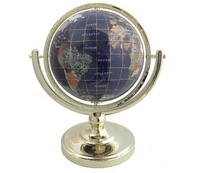 Gemstone Lapis Blue 6in Full Meridian Pedestal Globe (Gold) (6in)