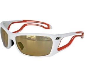 Julbo Pipeline Speed Sunglasses (White/Orange Frame Zebra Yellow/Brown Lens) (Julbo Pipeline Speed Sunglasses (White/Orange Frame Zebra Yellow/Brown Lens))