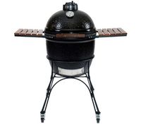 Kamado Joe 23in Ceramic Grill with Cart and Side Shelves and Heat Deflector (Black) (Black)