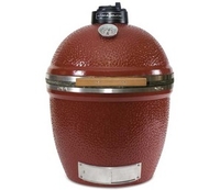 Kamado Joe 23in Ceramic Stand Alone Grill-Stainless Steel Fitting and Heat Deflector (Red) (Red)