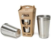Klean Kanteen 473ml Stainless Steel Pint Cup Pack of 4 (Brush Stainless) (Brush Stainless)