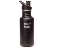 Klean Kanteen Classic 532ml Water Bottle with Sport Cap (Shale Black) (Shale Black)
