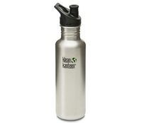 Klean Kanteen Classic 800ml Water Bottle with Sport Cap (Brush Stainless) (Brush Stainless)