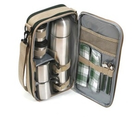 Luxury Flask Pack for Two in Forest Green