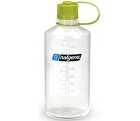 Nalgene Narrow Mouth 1L/32oz Clear Tritan Bottle with Green Loop Top Lid (Clear Tritan Bottle)