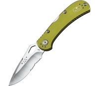 (?NF)Buck Spitfire Part Serrated Blade Knife (Green Handle) (Green Handle)