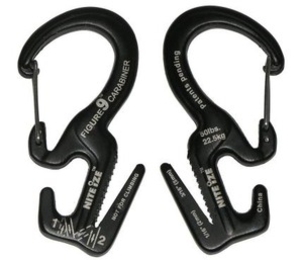 Nite Ize Carabiner Figure 9 Small Black Colour Twin with Rope (Small)