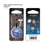 Nite Ize Cliplit White Led with Carabiner (Blue Peace Sign) (Blue Peace Sign)