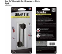(?)Nite Ize Gear Tie Mountable Cord Organizers 3 inch Twin Pack (Black) (Black)