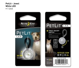 Nite Ize PetLit Collar Light Jewel Design (White LED) (Jewel Design)
