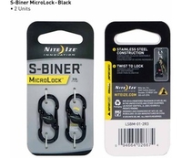 Nite Ize S Biner MicroLock Twin Pack (Black) (Black)