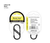 Nite Ize S-Biner Stainless Steel Size 2 (Black) (2 Black)