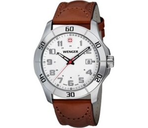(~OD)Wenger Alpine White Dial Brown Strap Watch ((OD)Wenger Alpine White Dial,  Brown Strap Watch)