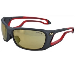 ~OFFER~ Julbo Pipeline Speed Sunglasses (Black/Red Frame Zebra Yellow/Brown Lens) (Black/Red)