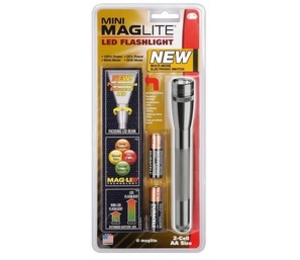~OFFER~ Mini Maglite LED 2-Cell AA & Holster (Grey)