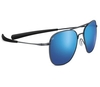 ~OFFER~ Serengeti Aerial Titanium Frame Sunglasses (Shiny Dark Gunmetal Frame Polarized 555NM Blue Lens) (Shiny Dark Gunmetal Frame Polarized 555NM Blue Lens)