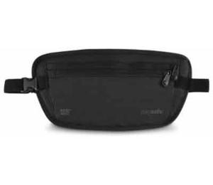 Pacsafe RFIDsafe 100 RFID Blocking Travel Waist Wallet (Black) (Black)