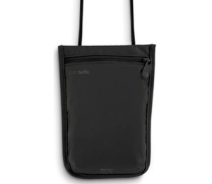 Pacsafe RFIDsafe 75 RFID Blocking Neck Pouch (Black) (Black)