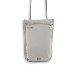 Pacsafe RFIDsafe 75 RFID Blocking Neck Pouch (Neutral Grey) (Neutral Grey)