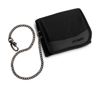 (REINST)Pacsafe WalletSafe 100 Tri-fold Travel Wallet (Black) (black)