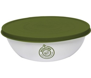 Scouting Enamel Bowl with Lid (White and Forest Green) (White and Forest Green)