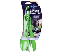 Sea to Summit Polycarbonate 3 Piece Cutlery Set (Green) (Green)