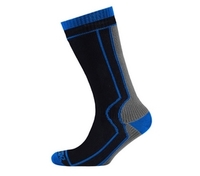 SealSkinz Thick Mid Length Sock Black/Grey Unisex Medium (Size 6-8 UK) (Unisex Medium (Size 6-8 UK))
