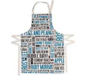 Victoria Eggs Cockney Rhyming Slang Apron (Blue) (Blue)