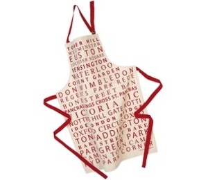 Victoria Eggs London Tube Stops Apron (Red) (Red)