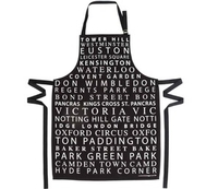 Victoria Eggs London Tube Stops Apron (White on Black) (White on Black)